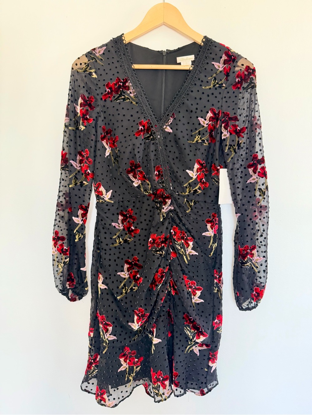 Shoshanna Julietta Tossed Bouquet Velvet Burnout Dress NWT Size 2
